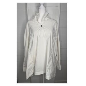 Athleta Advantage Poplin Jacket Ruffle Collar White Size Large